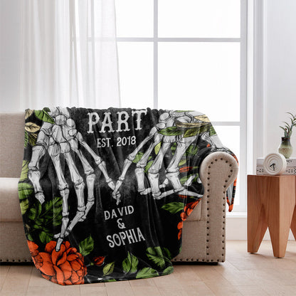 Till Death Do Us Apart - Personalized Skull Blanket