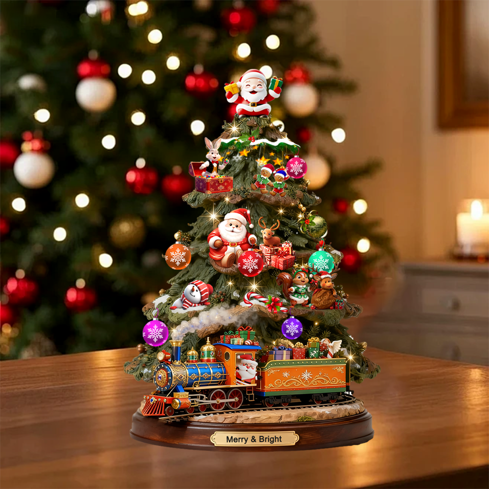 🎄 Merry & Bright Christmas Tree Train Decor