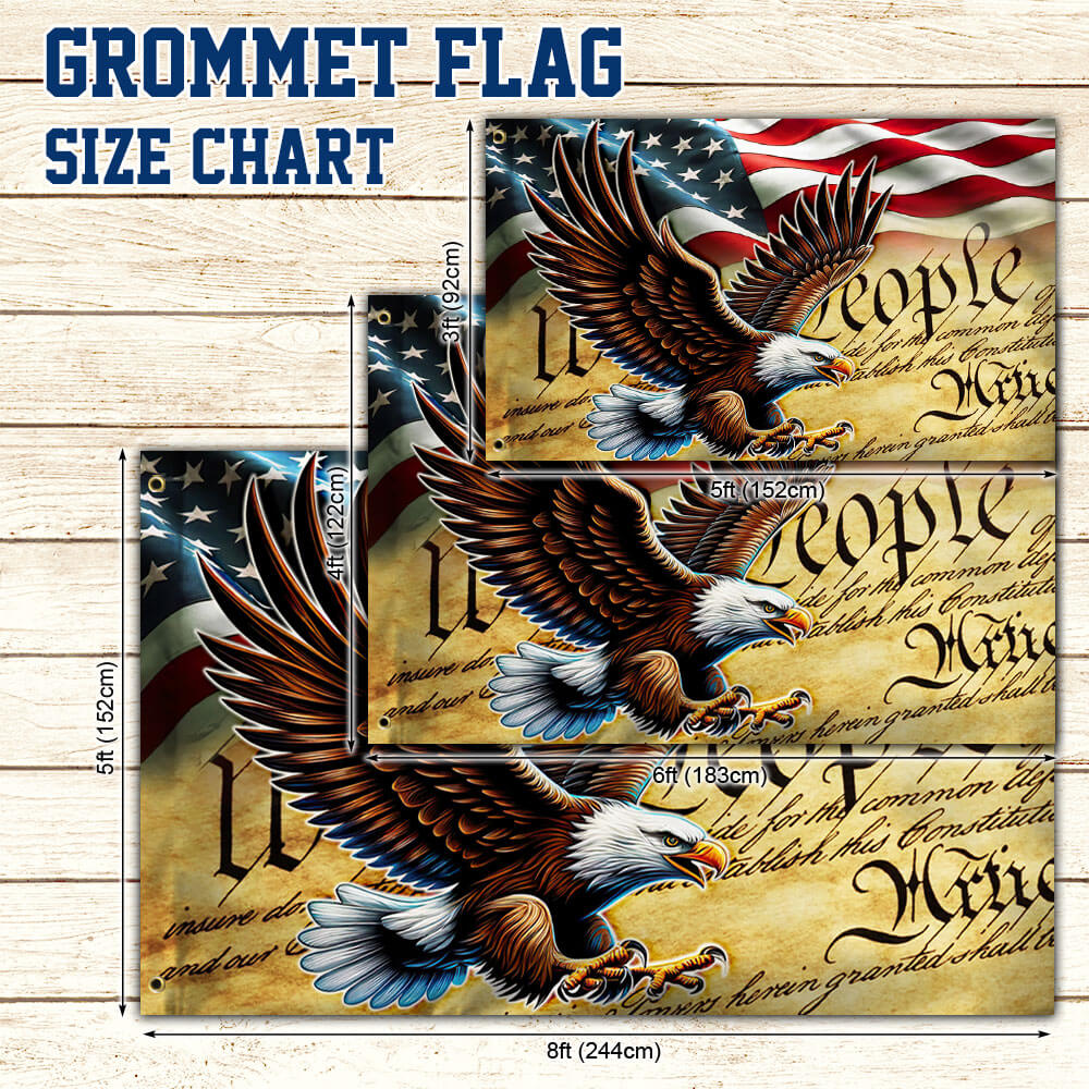 Patriotic Eagle We The People Grommet Flag MLN2689GF