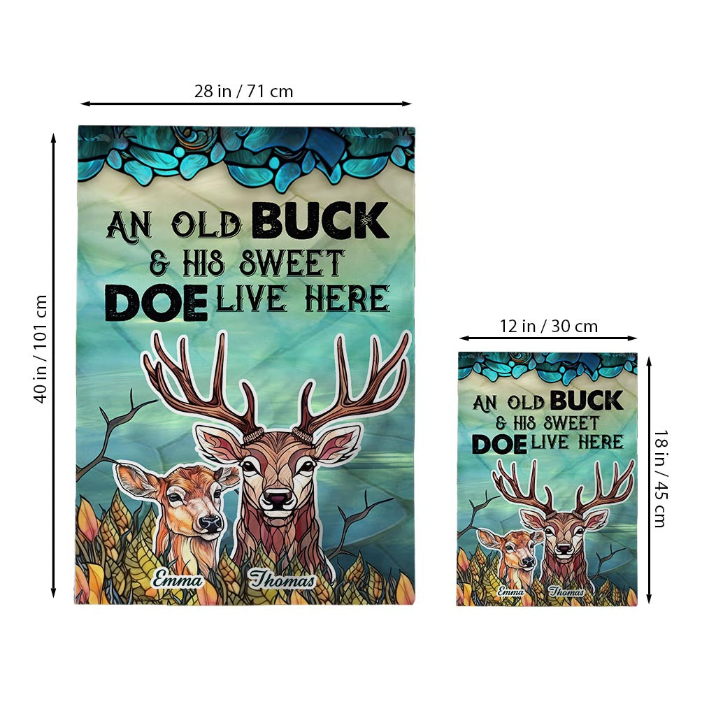 Live Here - Personalized Hunting Garden Flag