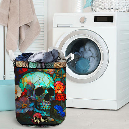 Floral Skull - Personalized Skull Storage Basket