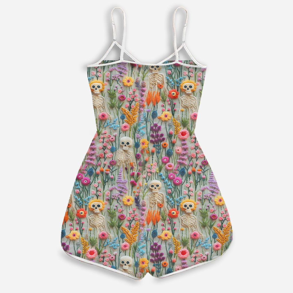 Floral Skeleton - Personalized Skull Romper