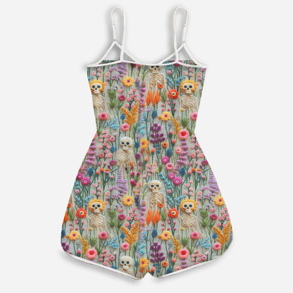 Floral Skeleton - Personalized Skull Romper