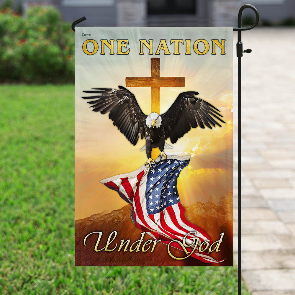 One Nation Under God. Christian. Eagle Flag