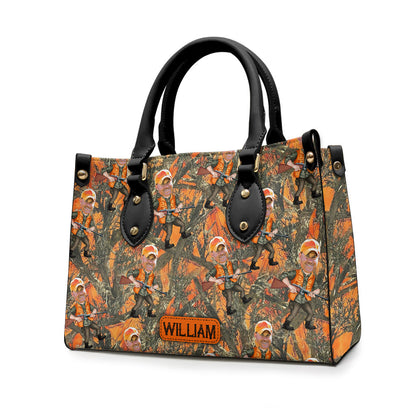 Photo Inserted Hunter - Personalized Hunting Leather Handbag