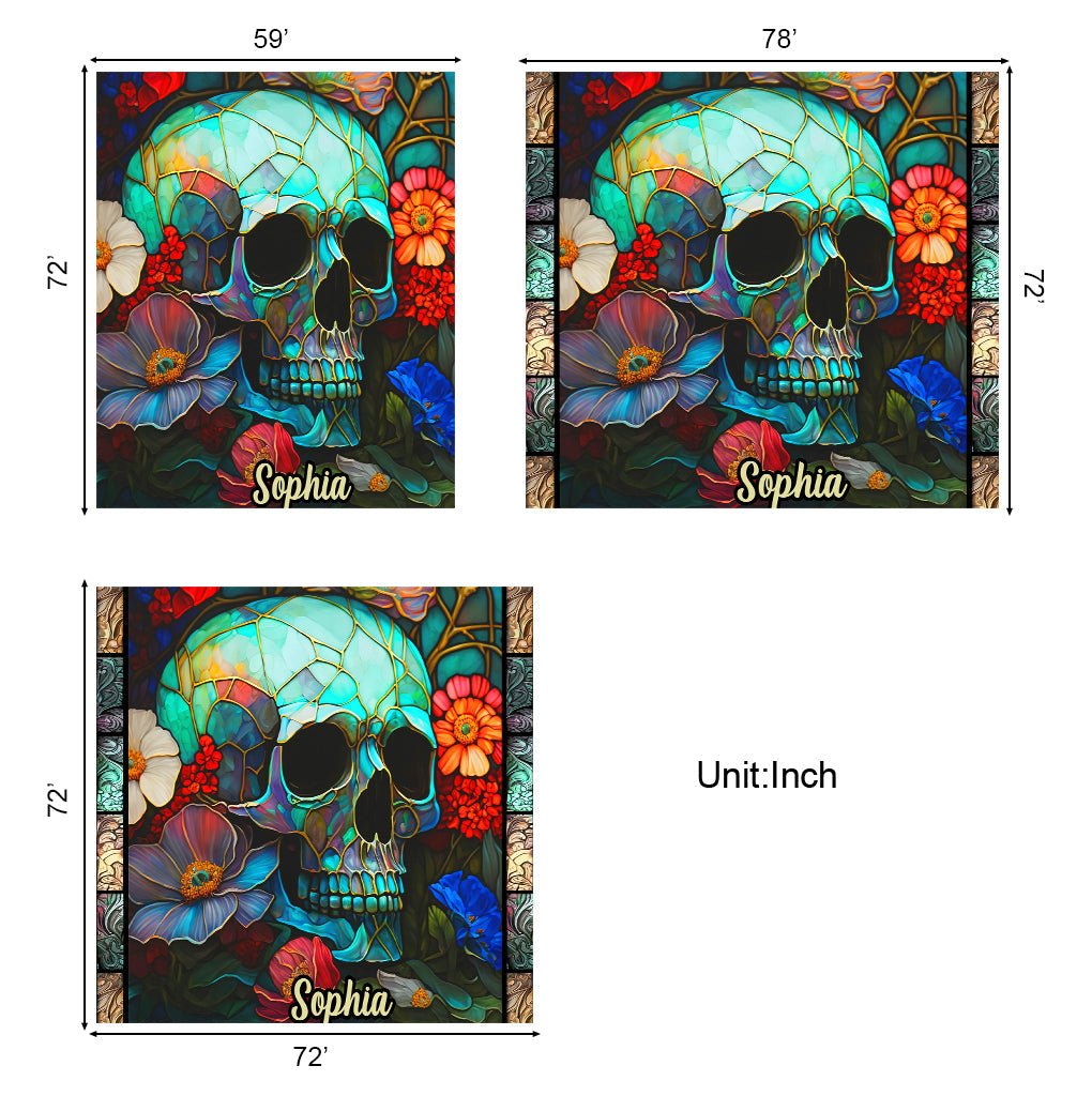 Floral Skull - Personalized Skull Shower Curtain