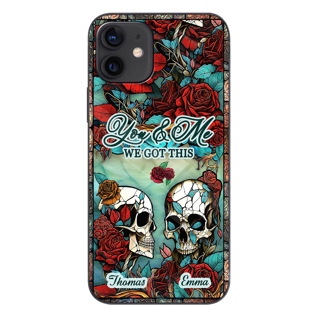 Skull Couple - Skull gift for husband, wife, boyfriend, girlfriend - Personalized Phone Case
