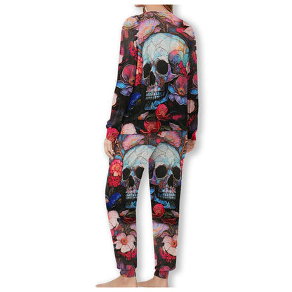 Floral Skull - Personalized Skull Pajamas Set