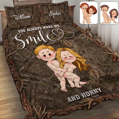 You Make Me Smile - Personalized Hunting Quilt Set