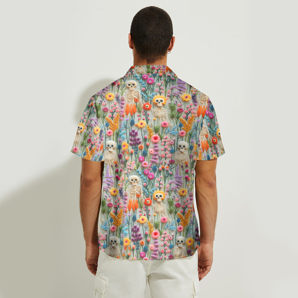 Floral Skeleton - Personalized Skull Hawaiian Shirt