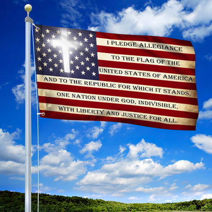 One Nation Under God. I Pledge Allegiance To The Flag American Eagle Flag THB3802GF