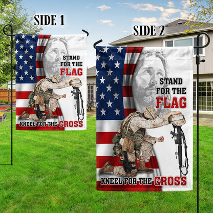 Veteran Jesus Christ Kneeling For The Cross Memorial Honoring Fallen Soldiers Veterans Flag MLN2007F