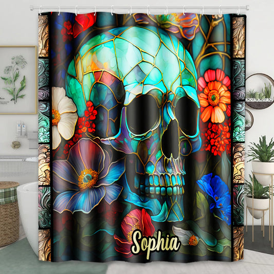 Floral Skull - Personalized Skull Shower Curtain