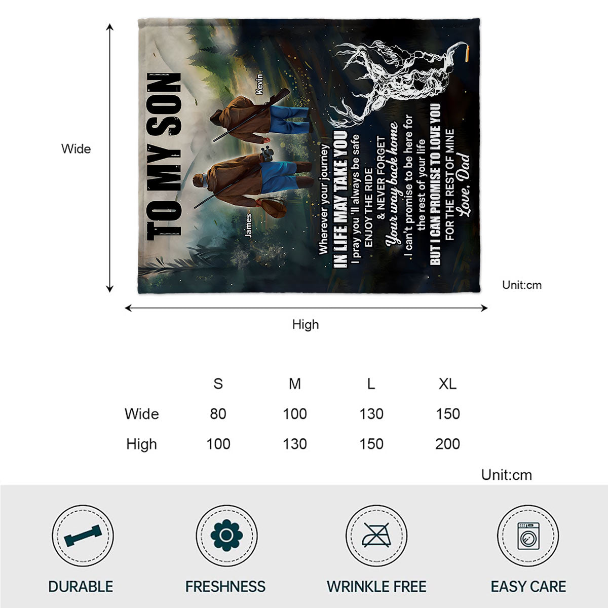 To My Son - Personalized Hunting Blanket