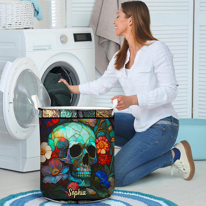 Floral Skull - Personalized Skull Storage Basket