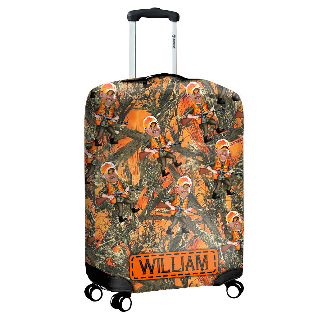 Photo Inserted Hunter - Personalized Hunting Luggage Cover
