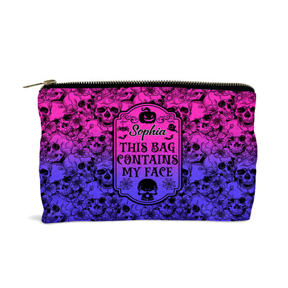 This Bag Contains My Face - Personalized Skull Pouch