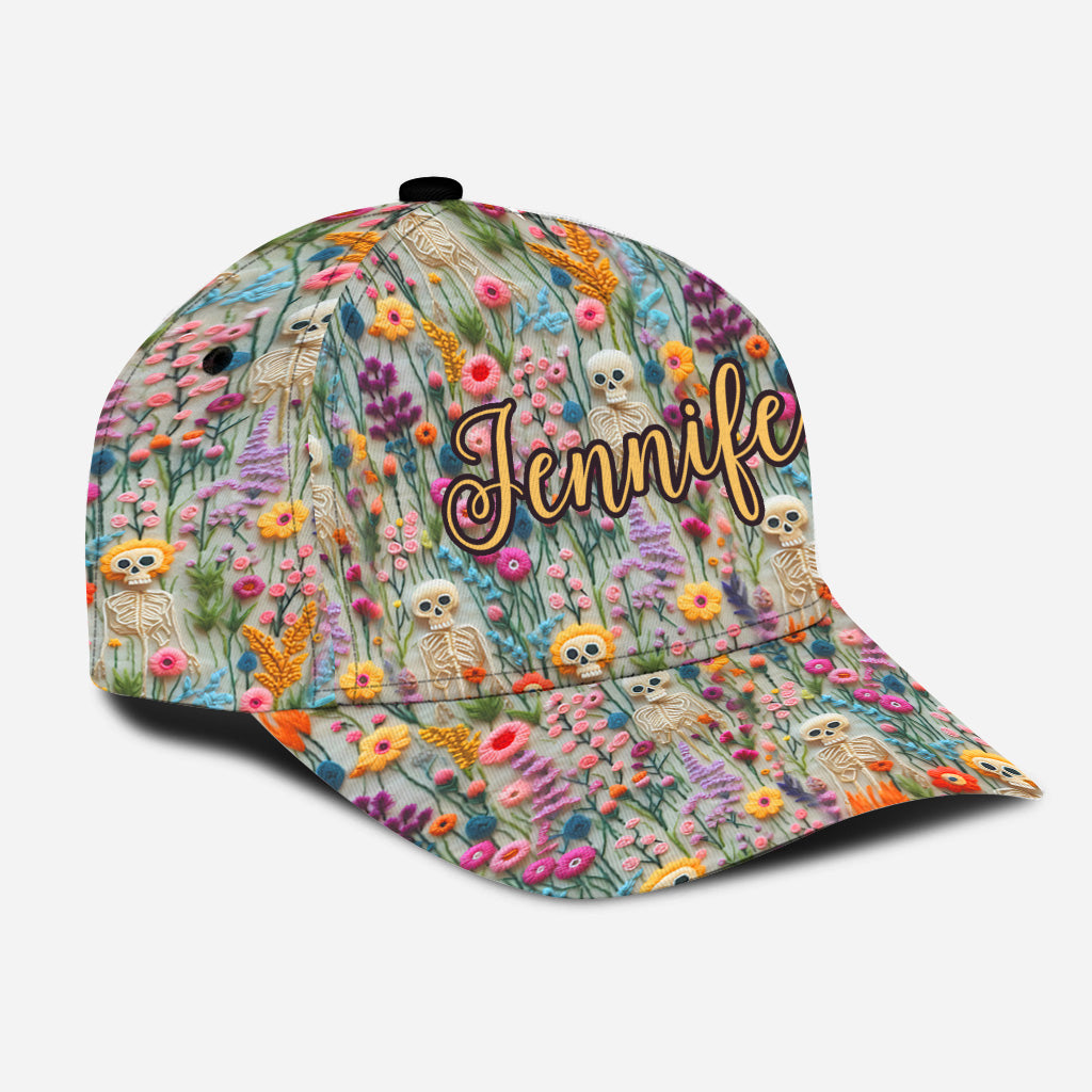 Floral Skeleton - Personalized Skull Classic Cap