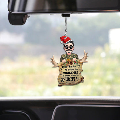Dear Santa - Personalized Hunting Car Ornament