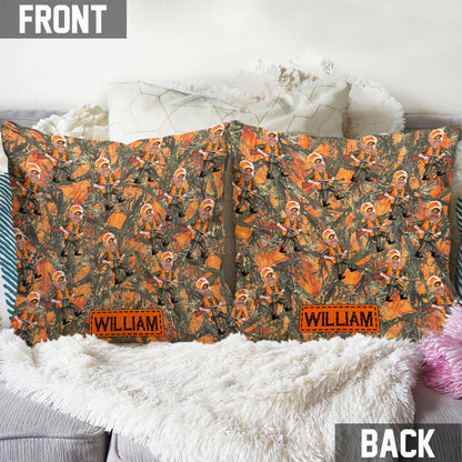 Photo Inserted Hunter - Personalized Hunting Throw Pillow