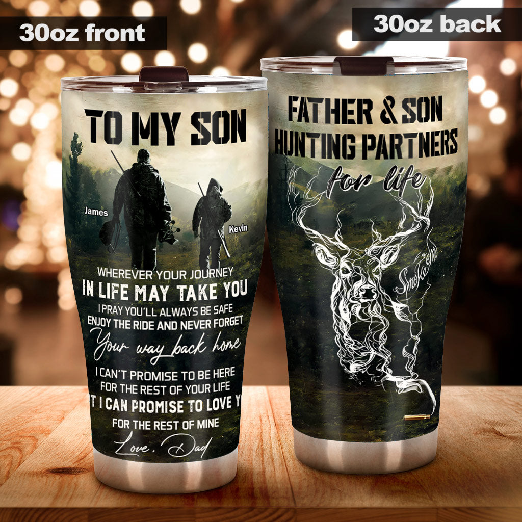 Father And Son Hunting Partners For Life - Personalized Hunting Tumbler