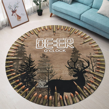 Deer O'Clock - Hunting Round Rug