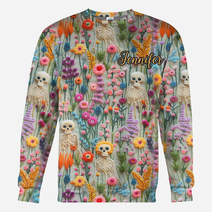 Floral Skeleton - Personalized Skull All Over Shirt