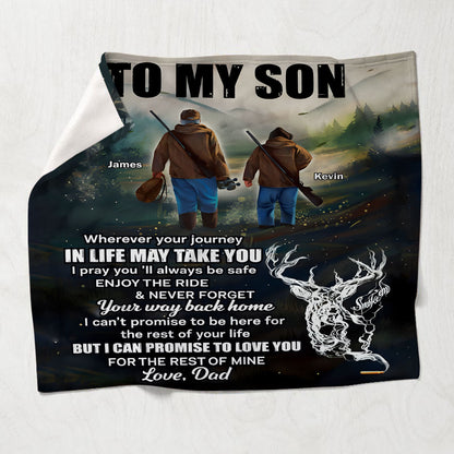 To My Son - Personalized Hunting Blanket