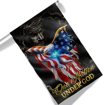 Flagwix American Flag - One Nation Under God Jesus Christian Cross American Eagle Flag TPT810F
