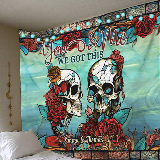 We Got This - Personalized Skull Wall Tapestry