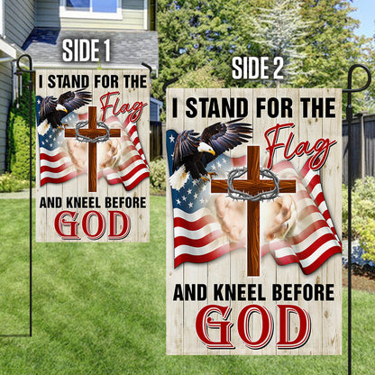 Jesus Christ American Flag I Stand For The Flag and Kneel Before God Flag MLN1231F