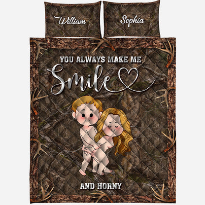 You Make Me Smile - Personalized Hunting Quilt Set