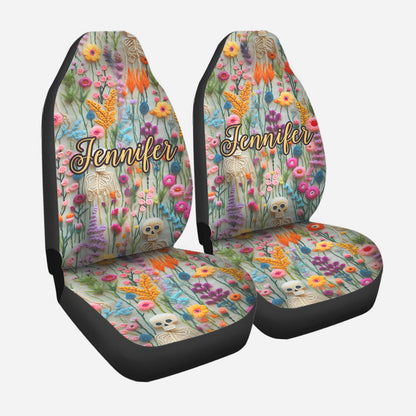 Floral Skeleton - Personalized Skull Seat Covers