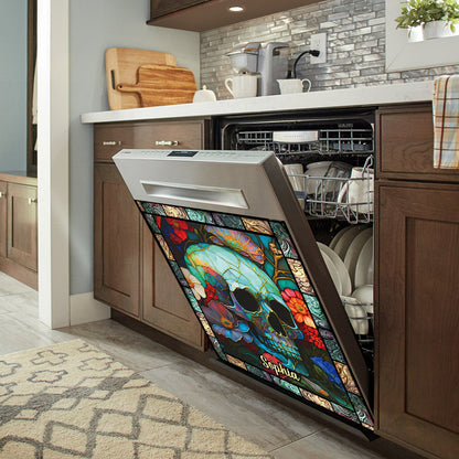 Floral Skull - Personalized Skull Dishwasher Cover