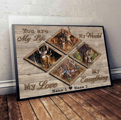 You Are My Life - Personalized Couple Hunting Poster