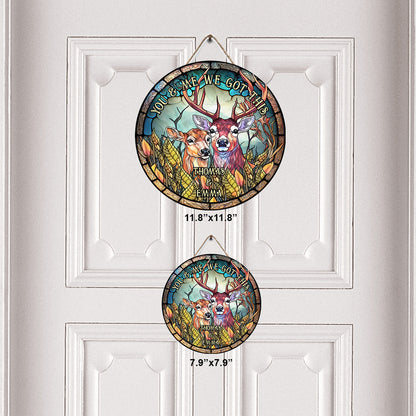 You & Me We Got This - Personalized Hunting Round Wood Sign