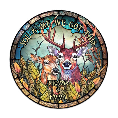You & Me We Got This - Personalized Hunting Round Wood Sign