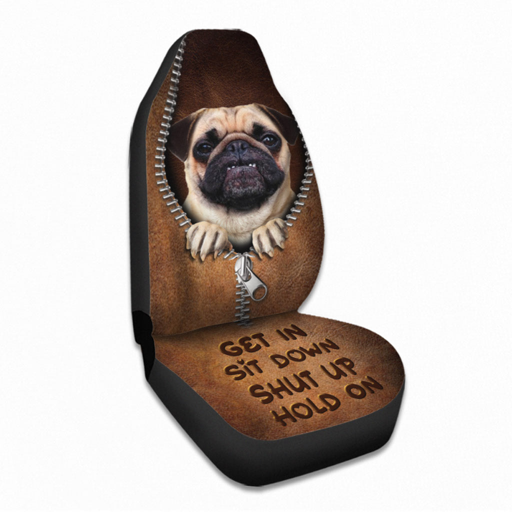 Get In Sit Down Shut Up Hold On - Dog Seat Covers With Leather Pattern Print