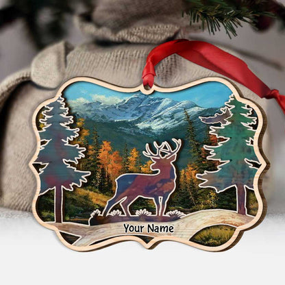 Hunting Deer - Personalized Christmas Hunting Layered Wood Ornament