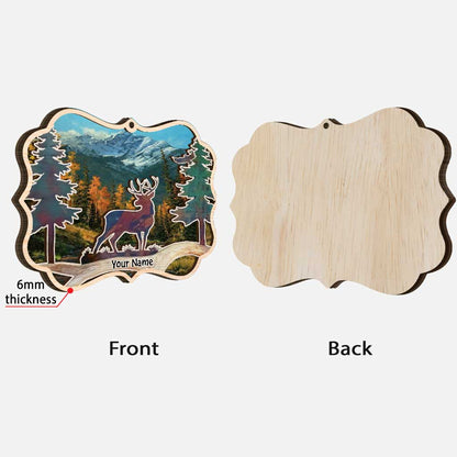 Hunting Deer - Personalized Christmas Hunting Layered Wood Ornament