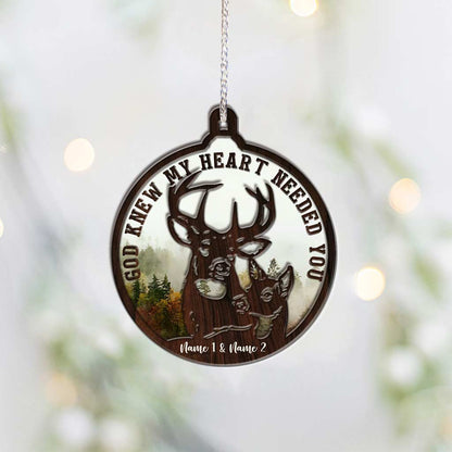 God Knew My Heart Needed You - Personalized Christmas Hunting Layers Mix Ornament