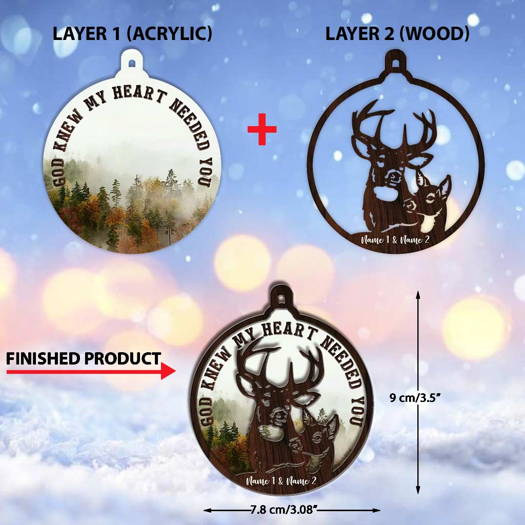 God Knew My Heart Needed You - Personalized Christmas Hunting Layers Mix Ornament