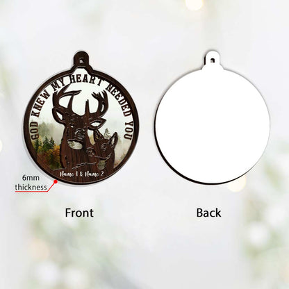 God Knew My Heart Needed You - Personalized Christmas Hunting Layers Mix Ornament