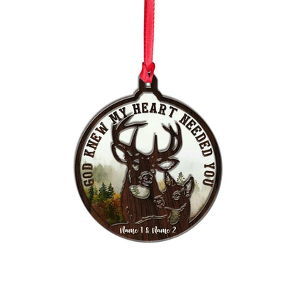 God Knew My Heart Needed You - Personalized Christmas Hunting Layers Mix Ornament