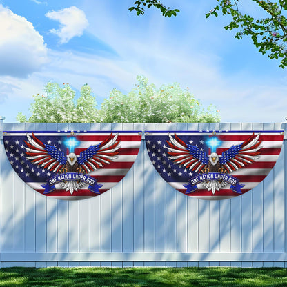 One Nation Under God Patriotic Eagle Non-Pleated Fan Flag TQN2650FL