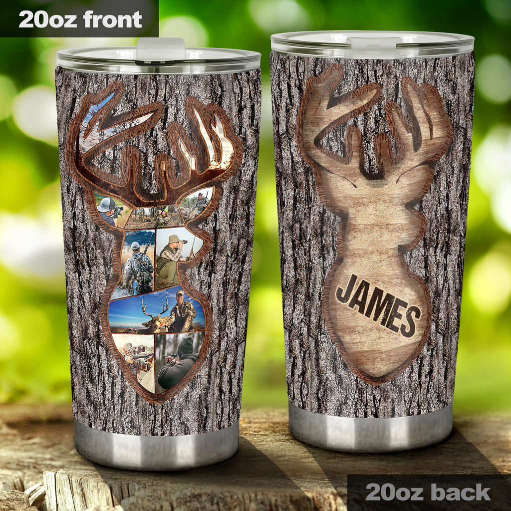 Love Hunting Tree Carving - Personalized Hunting Tumbler