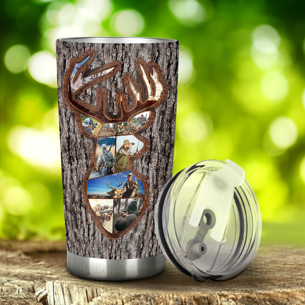 Love Hunting Tree Carving - Personalized Hunting Tumbler