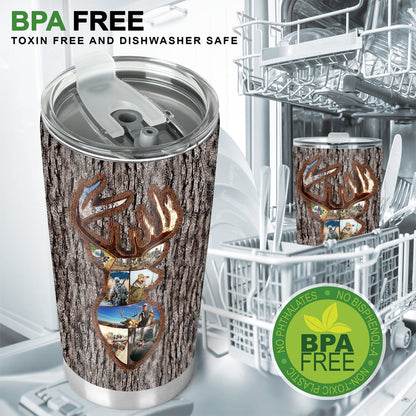 Love Hunting Tree Carving - Personalized Hunting Tumbler