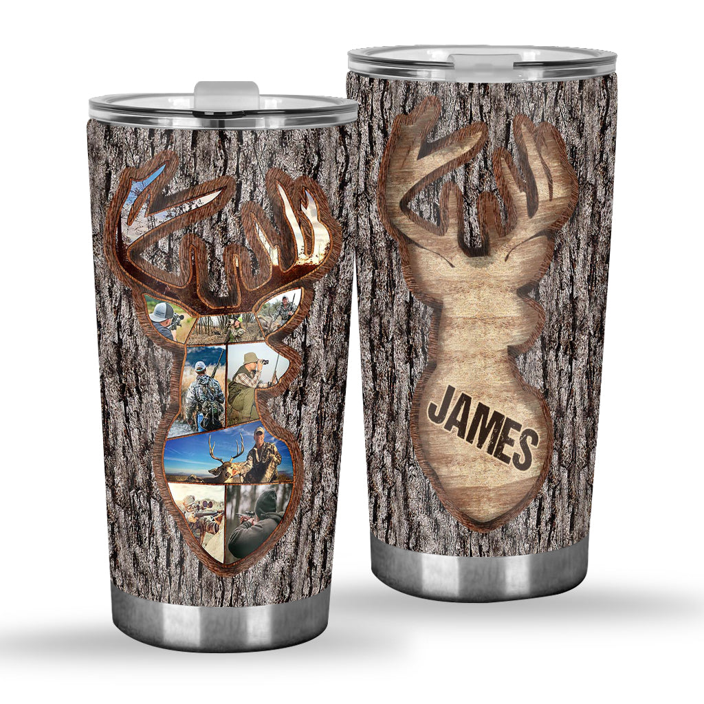 Love Hunting Tree Carving - Personalized Hunting Tumbler