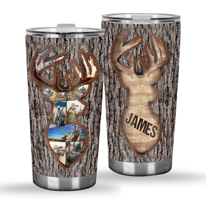 Love Hunting Tree Carving - Personalized Hunting Tumbler